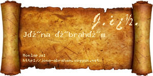 Jóna Ábrahám névjegykártya